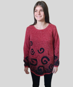 pull tunique rouge