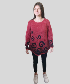 pull tunique rouge
