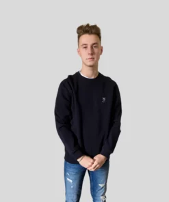 Sweat col rond bleu marine Ethnic Blue