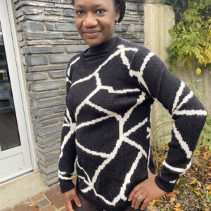 pull cachemire noir et blanc