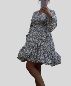 robe légère à motif blanc et noir