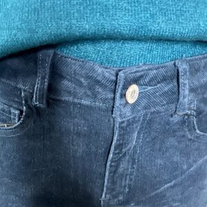 pantalon velour coton bleu marine