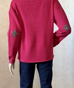pull fushia étoile sarah john