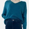pull turquoise col v étoile sarah john