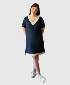 Robe Reska Col V Bicolore Marine Esprit de la Mer
