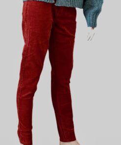 pantalon velours brique slim