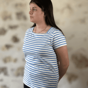 marinière t shirt col carré bastingage
