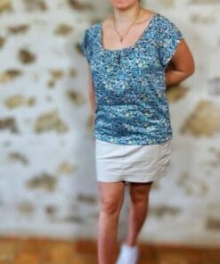 T shirt Blouse fluide Liberty vert Esprit de la Mer