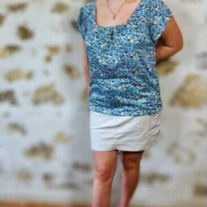 T shirt Blouse fluide Liberty vert Esprit de la Mer