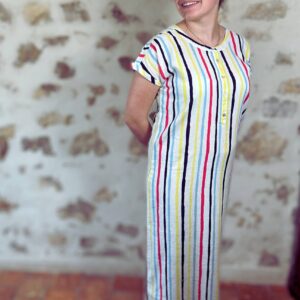 robe longue à rayures multicolores esprit de la mer
