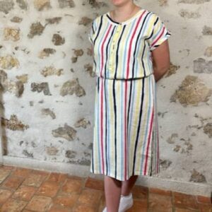 robe longue à rayures multicolores esprit de la mer