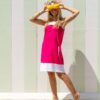 robe lin bicolore vert amande esprit de la mer