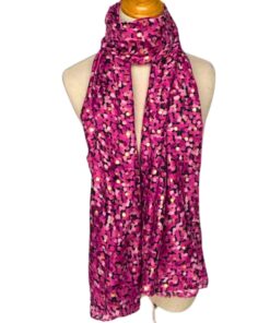 foulard bleu à pois dorés