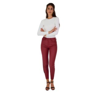 pantalon enduit rouge ana & lucy