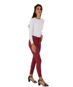 pantalon enduit rouge ana & lucy paris