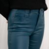 Pantalon enduit coupe slim vert canard Sarah John