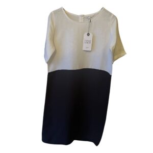 robe en lin blanc et marine esprit de la mer