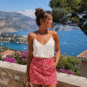 jupe short rouge plume jays esprit de la mer
