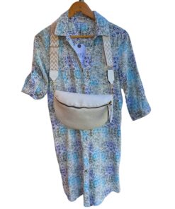 robe chemisier motif mosaic lagune vert et bleu radya – esprit de la mer