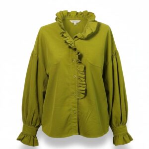 chemisier Éléonore en velours avec col jabot pohême paris