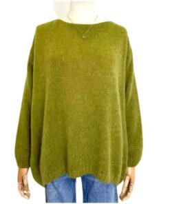 pull col bateau en mohair maelys paris vert