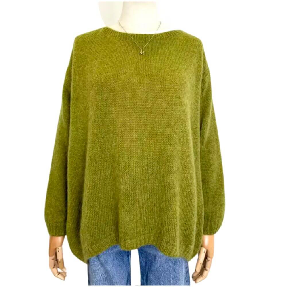 pull col bateau en mohair maelys paris vert