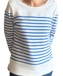 marinière bastingage col bateau blanc rayé bleu intemporel