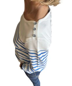 marinière bastingage col bateau blanc rayé bleu intemporel