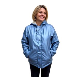 goélette fourrure esprit de la mer – veste marine coupe vent champagne, xs